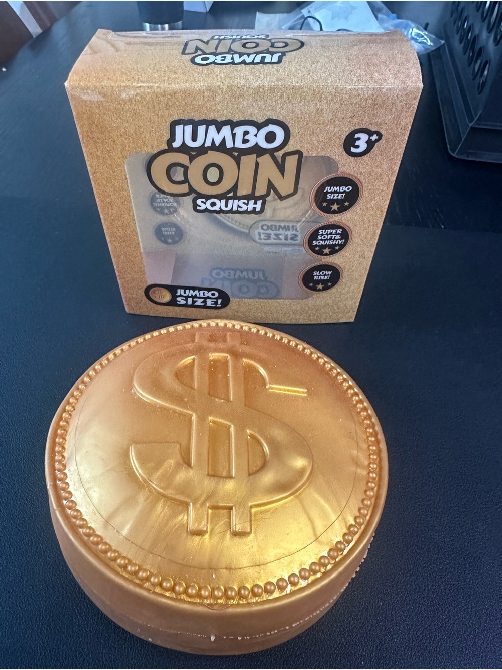 Metallic Gold Jumbo Squishy Toy Coin - New